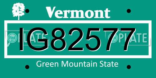 IG82577 Vermont License Plate