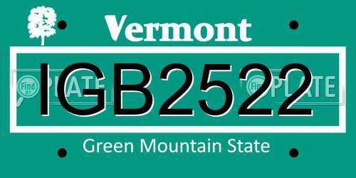 IGB2522 Vermont License Plate