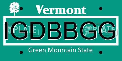IGDBBGG Vermont License Plate
