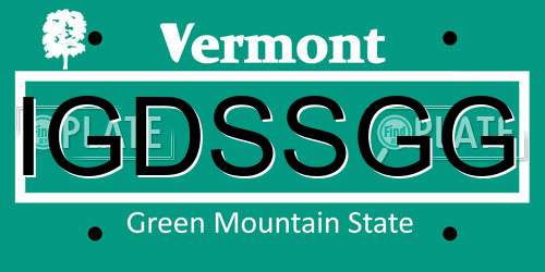 IGDSSGG Vermont License Plate