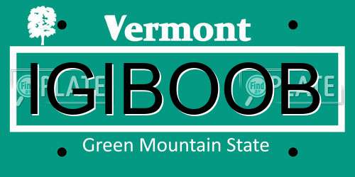 IGIBOOB Vermont License Plate