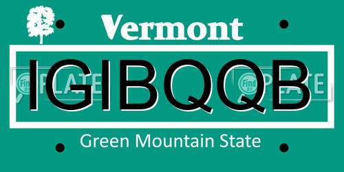 IGIBQQB Vermont License Plate