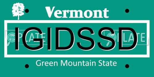 IGIDSSD Vermont License Plate