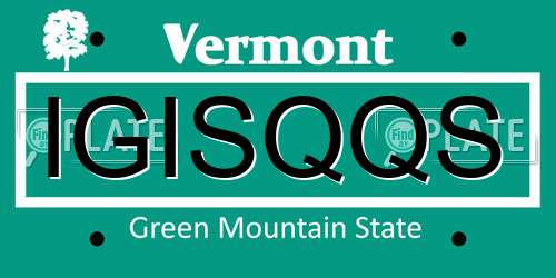 IGISQQS Vermont License Plate