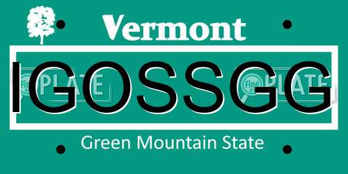 IGOSSGG Vermont License Plate