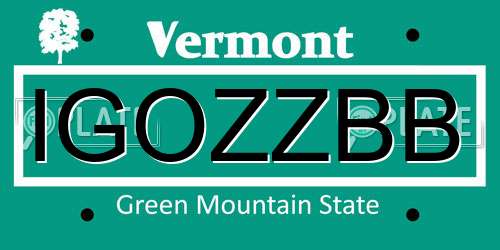IGOZZBB Vermont License Plate