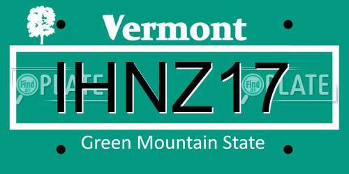 IHNZ17 Vermont License Plate