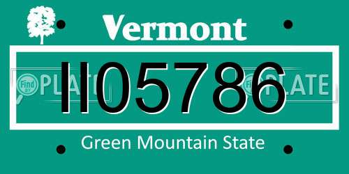 II05786 Vermont License Plate