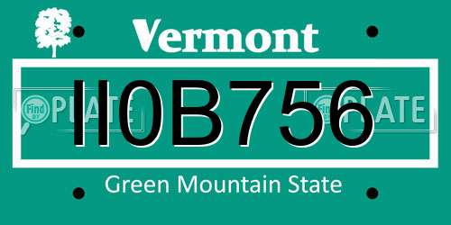 II0B756 Vermont License Plate