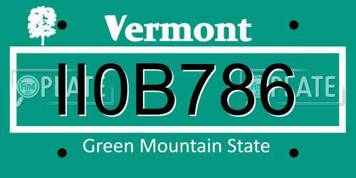 II0B786 Vermont License Plate