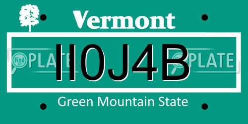 II0J4B Vermont License Plate