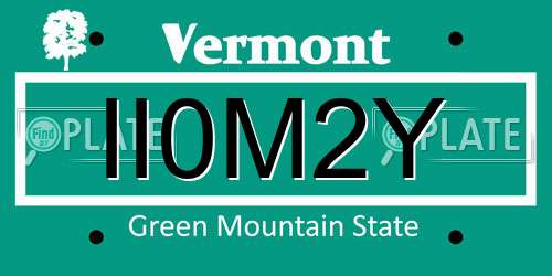 II0M2Y Vermont License Plate