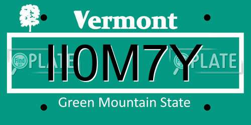 II0M7Y Vermont License Plate