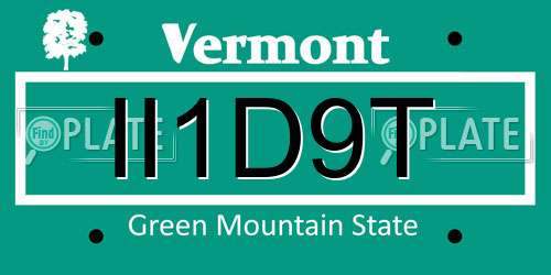 II1D9T Vermont License Plate