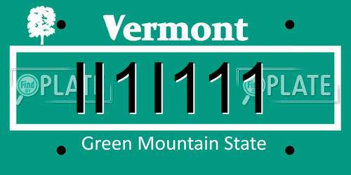 II1I111 Vermont License Plate
