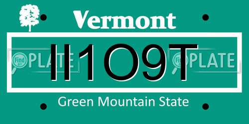 II1O9T Vermont License Plate