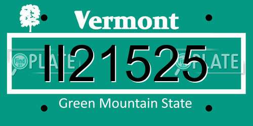 II21525 Vermont License Plate