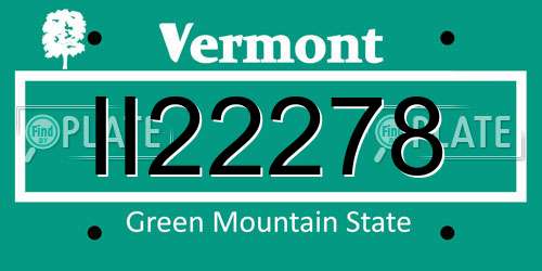 II22278 Vermont License Plate