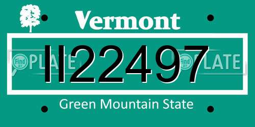II22497 Vermont License Plate