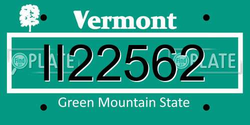 II22562 Vermont License Plate