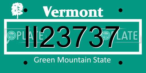 II23737 Vermont License Plate