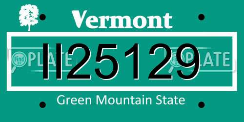 II25129 Vermont License Plate