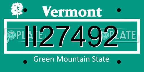 II27492 Vermont License Plate