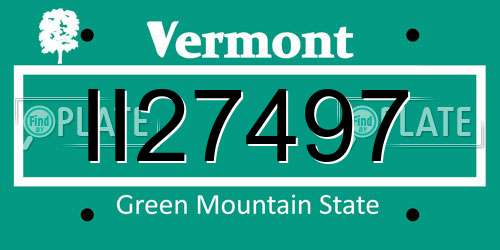 II27497 Vermont License Plate