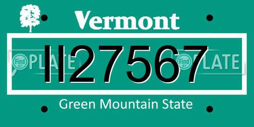 II27567 Vermont License Plate