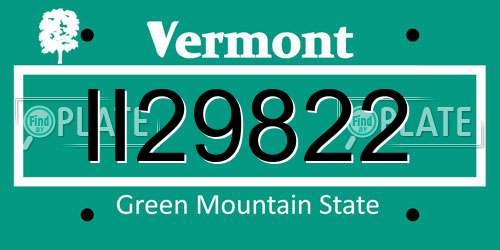 II29822 Vermont License Plate