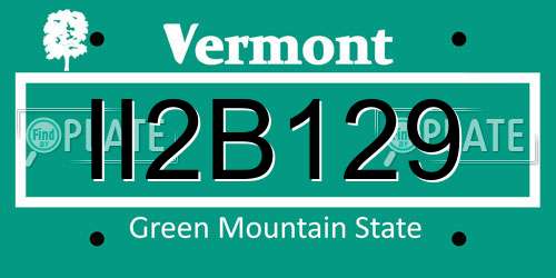 II2B129 Vermont License Plate