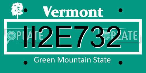 II2E732 Vermont License Plate