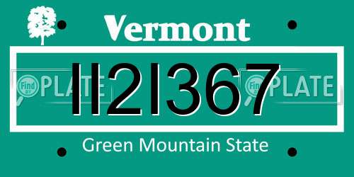 II2I367 Vermont License Plate