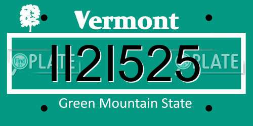 II2I525 Vermont License Plate