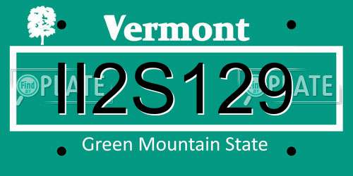 II2S129 Vermont License Plate