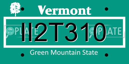 II2T310 Vermont License Plate