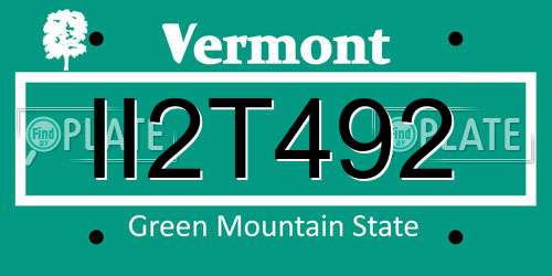 II2T492 Vermont License Plate