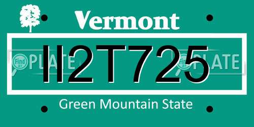 II2T725 Vermont License Plate