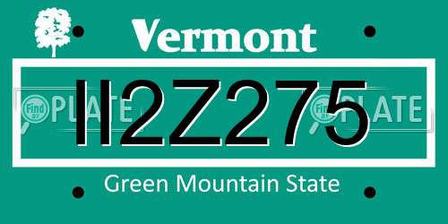 II2Z275 Vermont License Plate