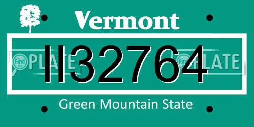 II32764 Vermont License Plate