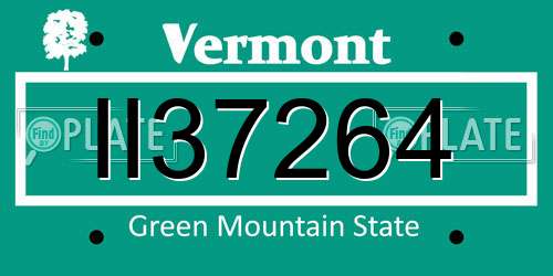 II37264 Vermont License Plate