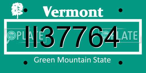 II37764 Vermont License Plate
