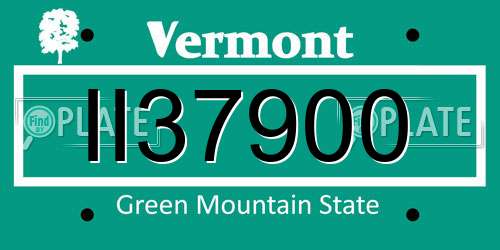II37900 Vermont License Plate