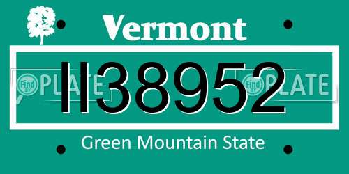 II38952 Vermont License Plate