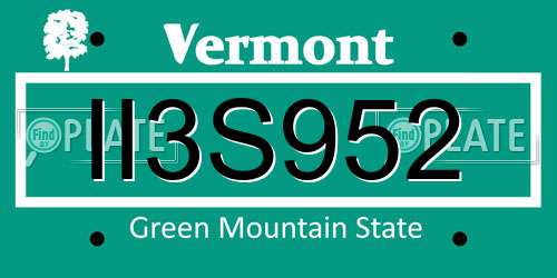II3S952 Vermont License Plate