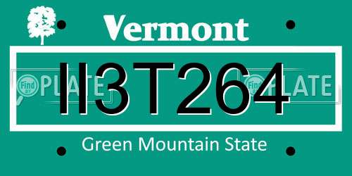 II3T264 Vermont License Plate