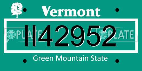 II42952 Vermont License Plate