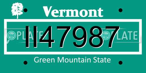II47987 Vermont License Plate