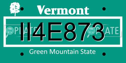 II4E873 Vermont License Plate