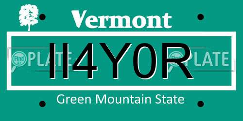 II4Y0R Vermont License Plate